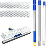 ITTAHO 60" Window Squeegee Cleaner 2 in 1 Window Cleaning Tool Kit Window Washing Kit with Extension Pole for Shower Glass, Indoor/Outdoor High Window