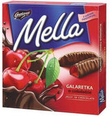 Jutrzenka MELLA Chocolate Coated Jelly Variety Pack of 4 x 6.7 oz. ORANGE, LEMON, CHERRY & BLACKCURRANT. Product of Poland.