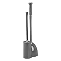 mDesign Hidden Plunger and Brush Set for Toilet Bowl - Combo with Holder Caddy - Modern Toilet Brush and Plunger Set - Aura Collection - Charcoal Gray