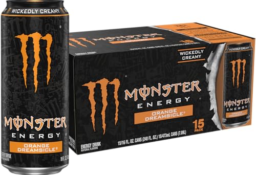 Monster Energy Orange Dreamsicle, Energy Drink, 16 Ounce (Pack of 15)