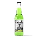 One(1) Single Bottle - Jones Soda Co. Green Apple Soda Flavor | 100% Cane Sugar Soda | Craft Soda Pop | Soda Soft Drinks | Glass Bottle Soda