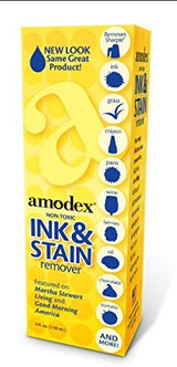 Amodex Ink and Stain Remover - Cleans Marker, Ink, Crayon, Pen, Makeup from Furniture, Skin, Clothing, Fabric, Leather - Liquid Solution - 4 fl oz