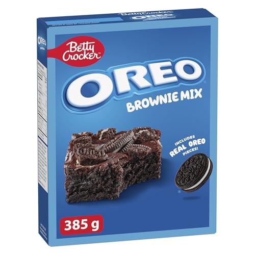 BETTY CROCKER - BROWNIE MIX - Oreo Brownie Mix, 385 Grams Package, Baking Mix, Just Add Water, Tastes Like Homemade, Easy To Bake