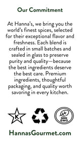 Hanna's Beau Mond' Seasoning, Premium Quality, 4 fl oz Glass Jar