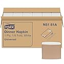 Tork White Dinner Napkin, 1/8 Fold 1-ply, 17" x 14.9", 12 x 250 napkins, N5181A, White