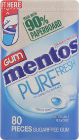Mentos Pure Fresh Sugar-Free Chewing Gum with Xylitol, Fresh Mint Flavor, Easter Basket Essentials Stuffers for Kids and Adults, 90% Recyclable