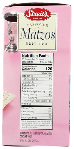 Streits Passover Regular Unsalted Matzo, 16 OZ