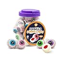 Eyeballs Gummy Candy - 19 Ounce Jar (30 Count) - Strawberry Jam Filled Center - Individually Wrapped Candy - Fun Party Favors - Spooky Gummies by