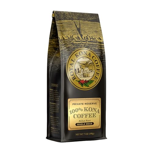 ROYAL KONA COFFEE Whole Bean - 100% Hawaiian Kona Coffee, Private Reserve, Medium Roast