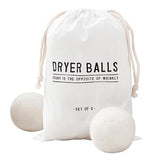 Santa Barbara Design Studio Wool Dryer Balls Natural Fabric Softener Woolly Ball Set in Muslin Storage Bag, 6-Pack, Opposite of Wrinkly