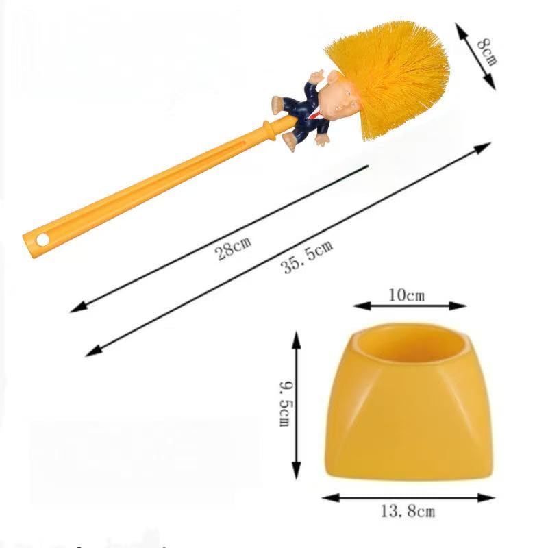 Creative Gift Spoof President Toilet Brush and Holder Set
