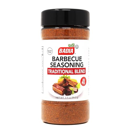 Badia Barbecue Seasoning Traditional Blend, 3.5 oz - Savory BBQ Spice Mix for Ribs, Meats & Chicken, MSG Free
