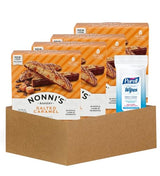 4x Nonnis Biscotti Salted Caramel 6.72 OZ Bundle with Hand Sanitizing Wipes - Crunchy Italian Biscotti with Caramel Flavor Plus Convenient Wipes