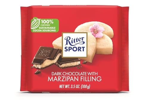 Ritter Sport Marzipan Dark Chocolate 100g - Pack of 6