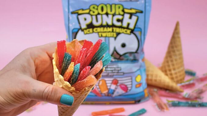 Sour Punch, Ice Cream Truck Bites, Candy, Cherry Sherbet, Orange Cream Bar, Americana Pop, Strawberry Snow Cone 3.7oz