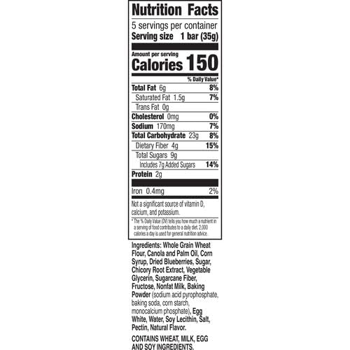 Nature Valley Soft-Baked Muffin Bars, Blueberry, Snack Bars, 5 Bars, 6.2 OZ