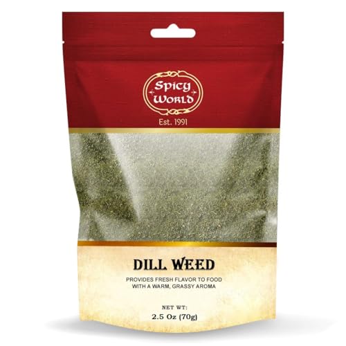 Spicy World Dill Weed 2.5 Oz Bag (70g) | Perfect Seasoning and Spice for Salads and Soups (2.5 Ounce Bag)