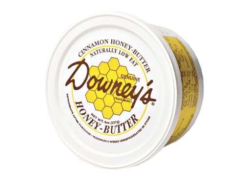 AmishTastes Downey's Natural Honey Butter, Cinnamon, Favorite Amish Food, 8 Oz. (Pack of 2)