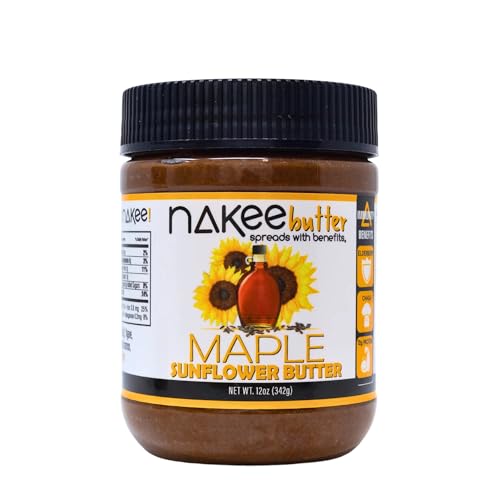 Nakee Butter: Maple Sunflower Vegan Butter, High Daily Protein Nut Spread with 12g Protein, Immune Boosting Blend with Cinnamon, Ginger, Elderberry