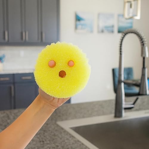 Scrub Pro Cleaning Sponge - 3 Pack Non-Scratch Kitchen & Bathroom Sponges with Dual-Sided Design and Sideways Slit for Utensils, Ideal for Dishes