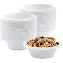 4 Pack of 100 Count - White 12 oz. Plastic Bowls - (Styles May Vary)