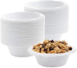 4 Pack of 100 Count - White 12 oz. Plastic Bowls - (Styles May Vary)