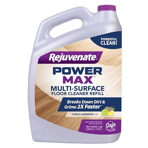 Rejuvenate PowerMax Multi-Surface Floor Cleaner, 128 Ounces, Breaks Down Dirt And Grime On Sealed Hardwood, Tile, Vinyl, Laminate To Deliver A