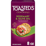 Toasteds Crackers, Lunch Snacks, Party Snacks, Rosemary And Olive Oil, 8oz Box (1 Box)