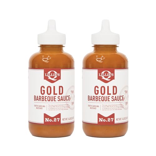 Lillie's Q - Gold Barbeque Sauce, Gourmet Mustard BBQ Flavor (14.8 oz, 2-pack)