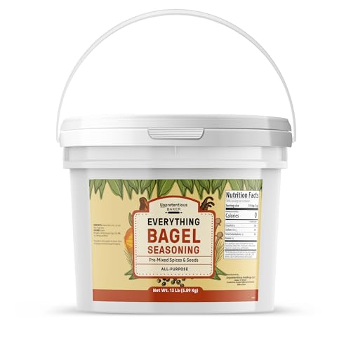 Unpretentious Everything Bagel Seasoning, 2 Gallon Bucket, Add Texture & Flavor to Any Recipe, Mix of Sesame Seeds, Garlic, Onion & Salt (208 Ounce)