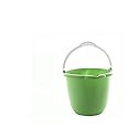 Buckets ECO-Plastic, Made in USA, 5 Pack, with Ergonomic Bottom and handling 2,5 Gallon. Green Color. 5 Pack