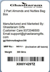 Ghasitaram Gifts Dry Fruit - 2 Part Almonds and Nutties Bag Box
