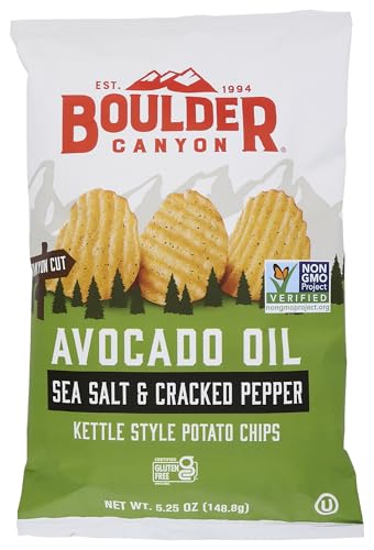 Boulder Canyon, Chips Potato Canyon Cut Avocado Oil Salt N Pepper, 5.25 Ounce