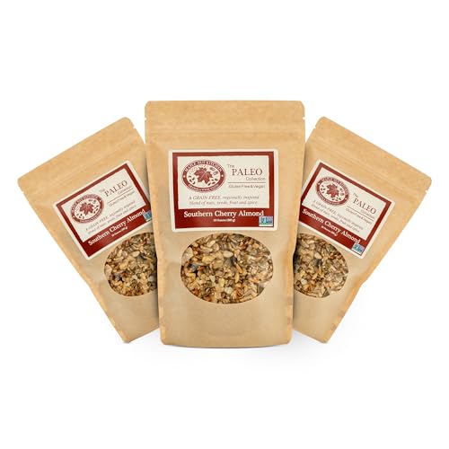 Maple Nut Kitchen Southern Cherry Almond Granola 3 Pack - Paleo Grain Free Nut Granola with Tart Cherries, Coconut & Seeds - No Sugar Added, Oat Free
