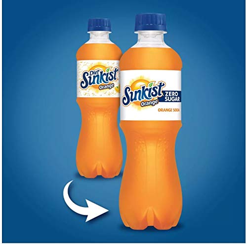 Sunkist Orange Zero (Diet) Soda 20 oz Bottles (Pack of 12, Total of 240 FL OZ)