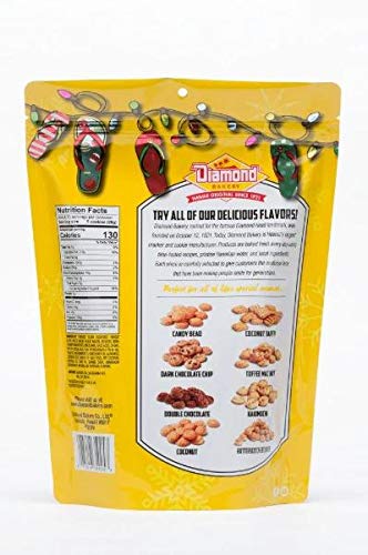Diamond Bakery Hawaiian Cookies Holiday Edition, 13 oz Bag, Made in Hawaii (Toffee Macnut)