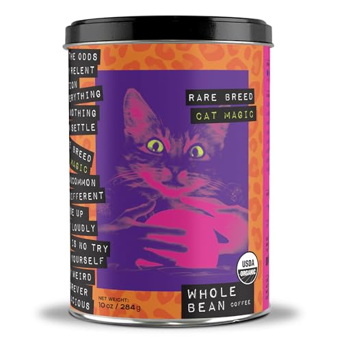 Rare Breed Cat Magic Medium Roast Whole Bean Coffee - Roasted Low Acid Arabica Beans with Bold Aromatic Flavor - Ideal Gift for Coffee Lovers, Brewing