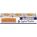 Thomas’ Blueberry English Muffins, Naturally and Artificially Flavored, 6 Count, 13 Oz Package of English Muffins