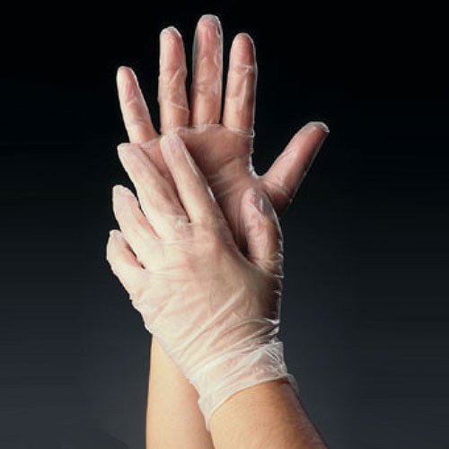Synthetic Vinyl Powder Free Gloves, Clear, Box of 100 - Multi Purpose and General Use