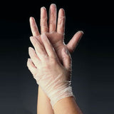 Synthetic Vinyl Powder Free Gloves, Clear, Box of 100 - Multi Purpose and General Use