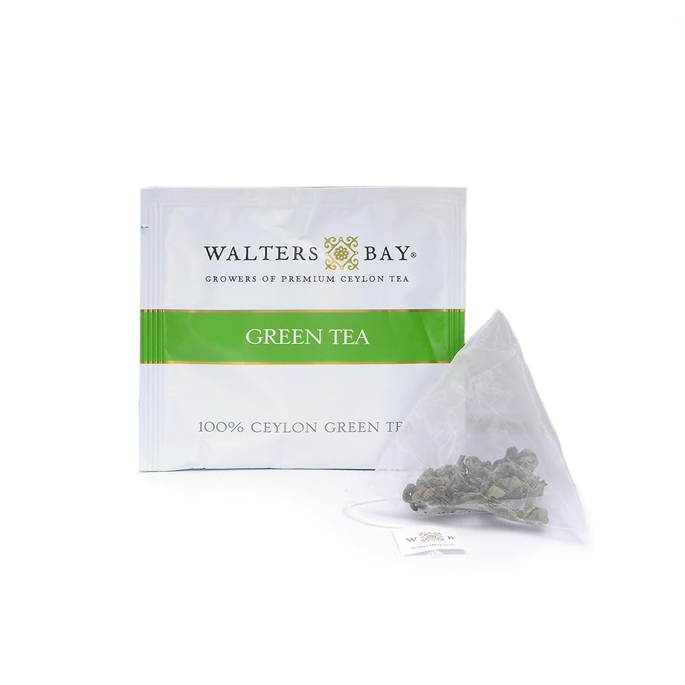 Walters Bay English Breakfast Tea, 15 Count, Premium, 100% Hand Plucked, Orange Pekoe Ceylon Black Tea, Caffeinated, All Natural, Pyramid Bag, Sri