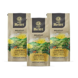 Café Britt® - Costa Rican Breakfast Blend Coffee (10.5 oz.) (3-Pack) - Whole Bean, Arabica Coffee, Kosher, Gluten Free, 100% Gourmet & Medium Dark