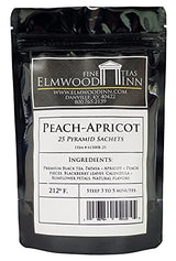 Elmwood Inn Fine Teas, Peach Black Tea, 25 Pyramid Sachets