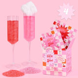 xo, Fetti x Art of Sucre Cotton Candy Glitter Drink Bombs - 4 pc Cherry Flavor, Red + Pink Edible Glitter | Bachelorette Decorations, Birthday Party
