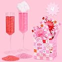 xo, Fetti x Art of Sucre Cotton Candy Glitter Drink Bombs - 4 pc Cherry Flavor, Red + Pink Edible Glitter | Bachelorette Decorations, Birthday Party