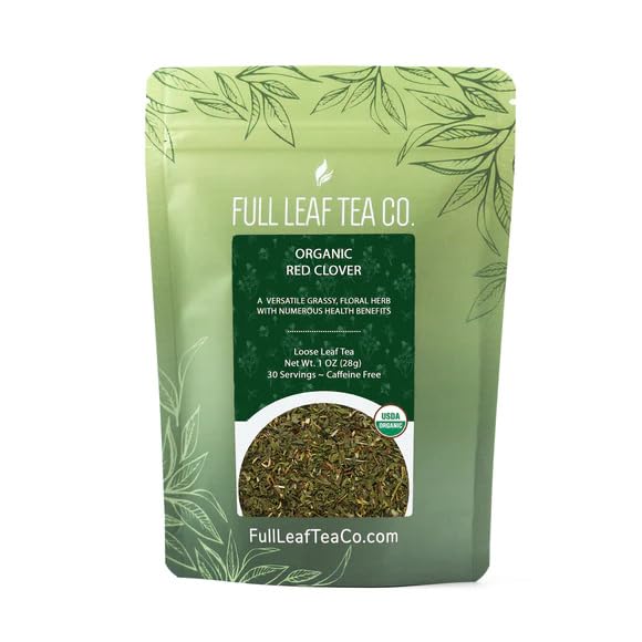 Organic Red Clover Loose Leaf Tea - 1oz Bag (Approx. 30 Servings) | Full Leaf Tea Co.