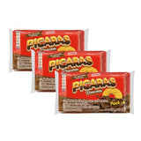 PICARAS Chocolate Cookies, Chocolate Flavored Covered Cookies, On-The-Go Treat, 8.45 Oz (Pack of 3)