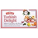 Hacizade Turkish Delight With Mixed Fruit Coconut Covered 454gr, (1 pound)