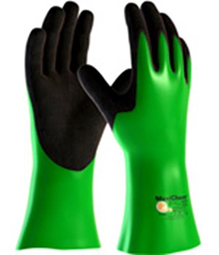 ATG 56-635/S Maxichem, Nylon/El Liner, Grn/Blk. Nitrile Blnd, Full Coat, 14 In. Green S
