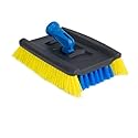Unger Professional Lock-On Wood & Composite Deck Brush, Scrub for Outdoor Decks with Durable Dual-Bristle, Swivel Deck Cleaning Brush for Home